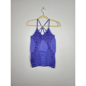 Zella Tank Top Cami Purple Large Strappy Back Scoop Neck Fitness Workout Shirt